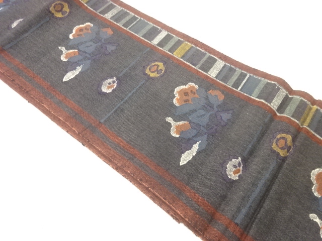 JAPANESE FUKURO OBI / MAWATA TSUMUGI / WOVEN FLOWER